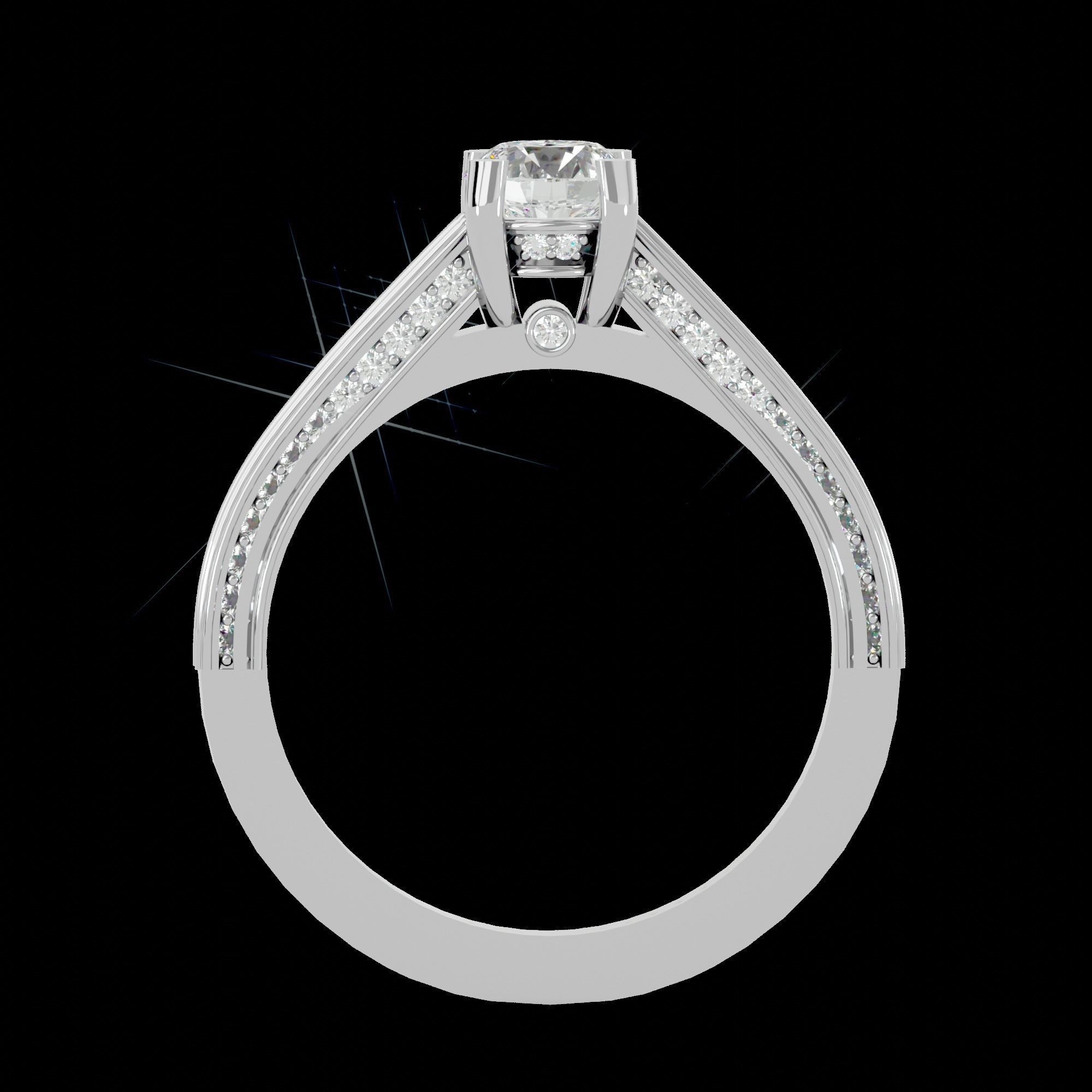 Solitaire ring model 3D print model_8