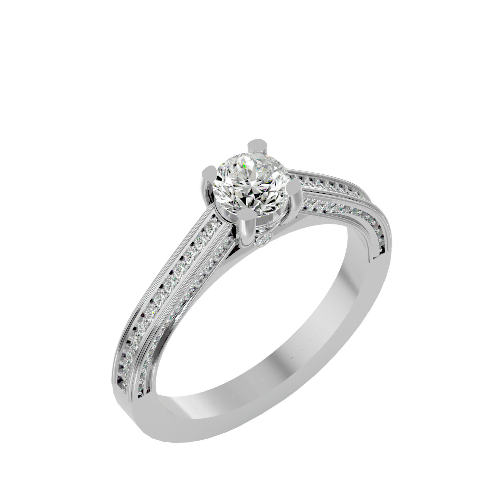Solitaire ring model 3D print model_19