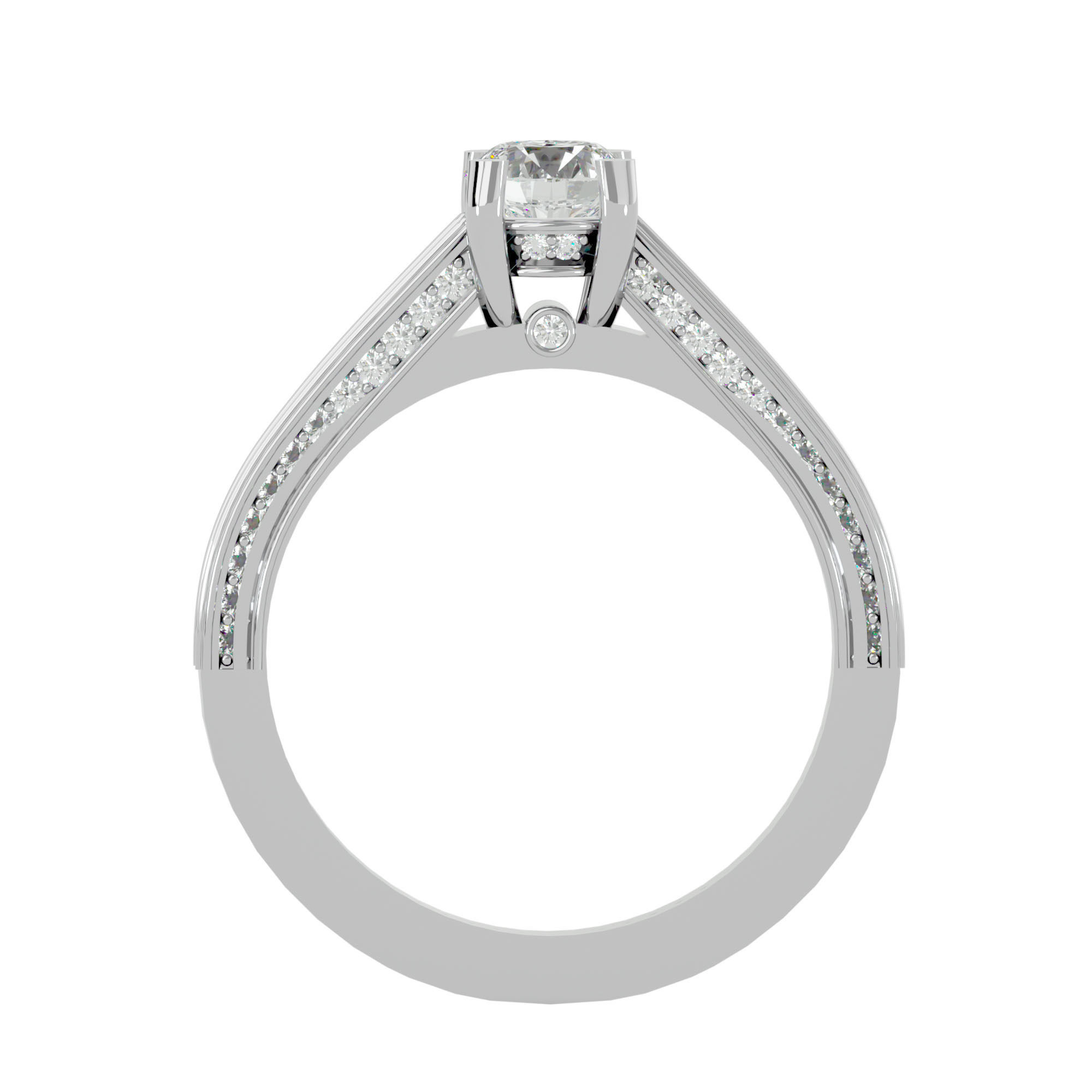 Solitaire ring model 3D print model_7