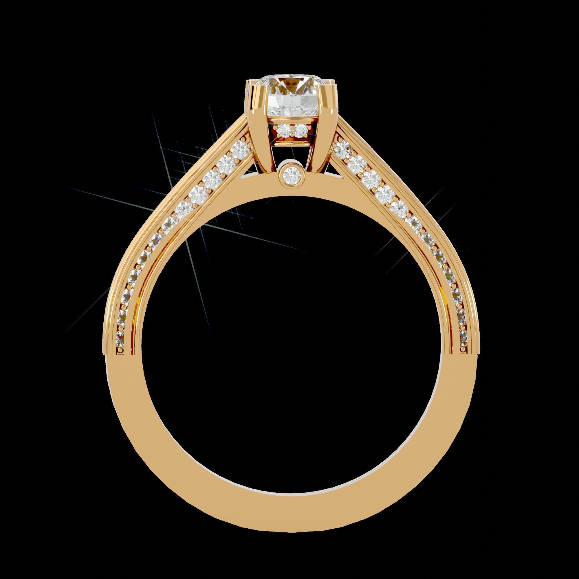 Solitaire ring model 3D print model_10