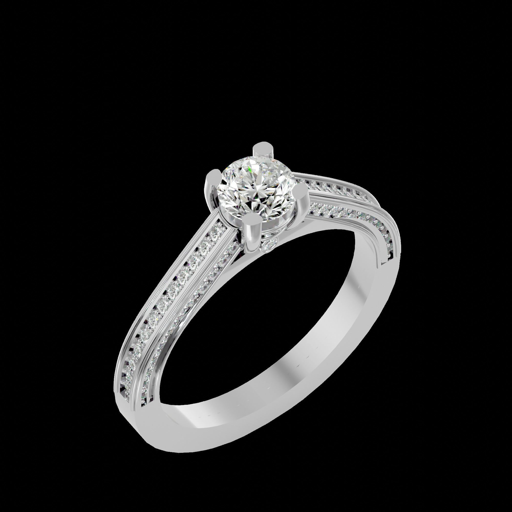 Solitaire ring model 3D print model_20