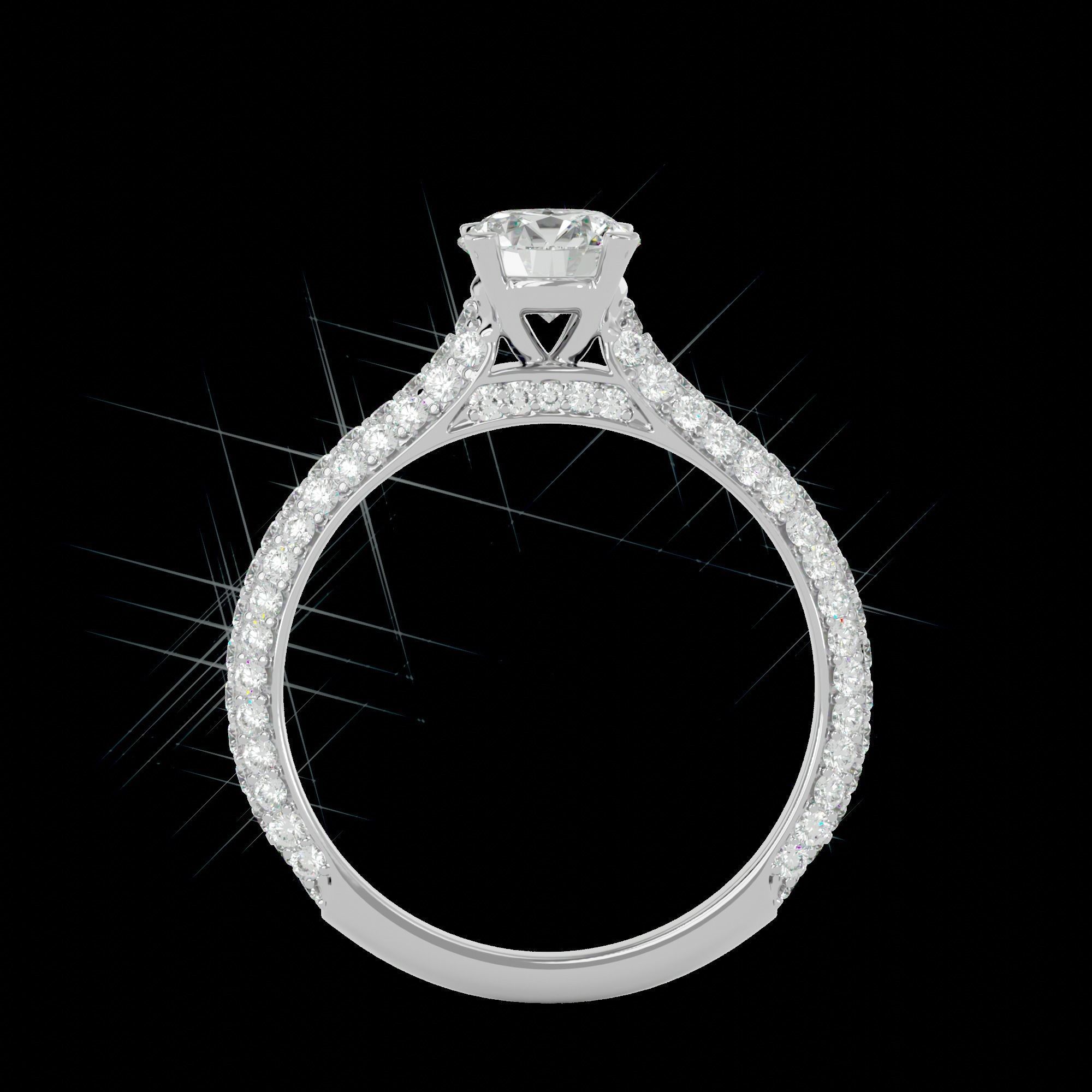 Solitaire ring model 3D print model_9