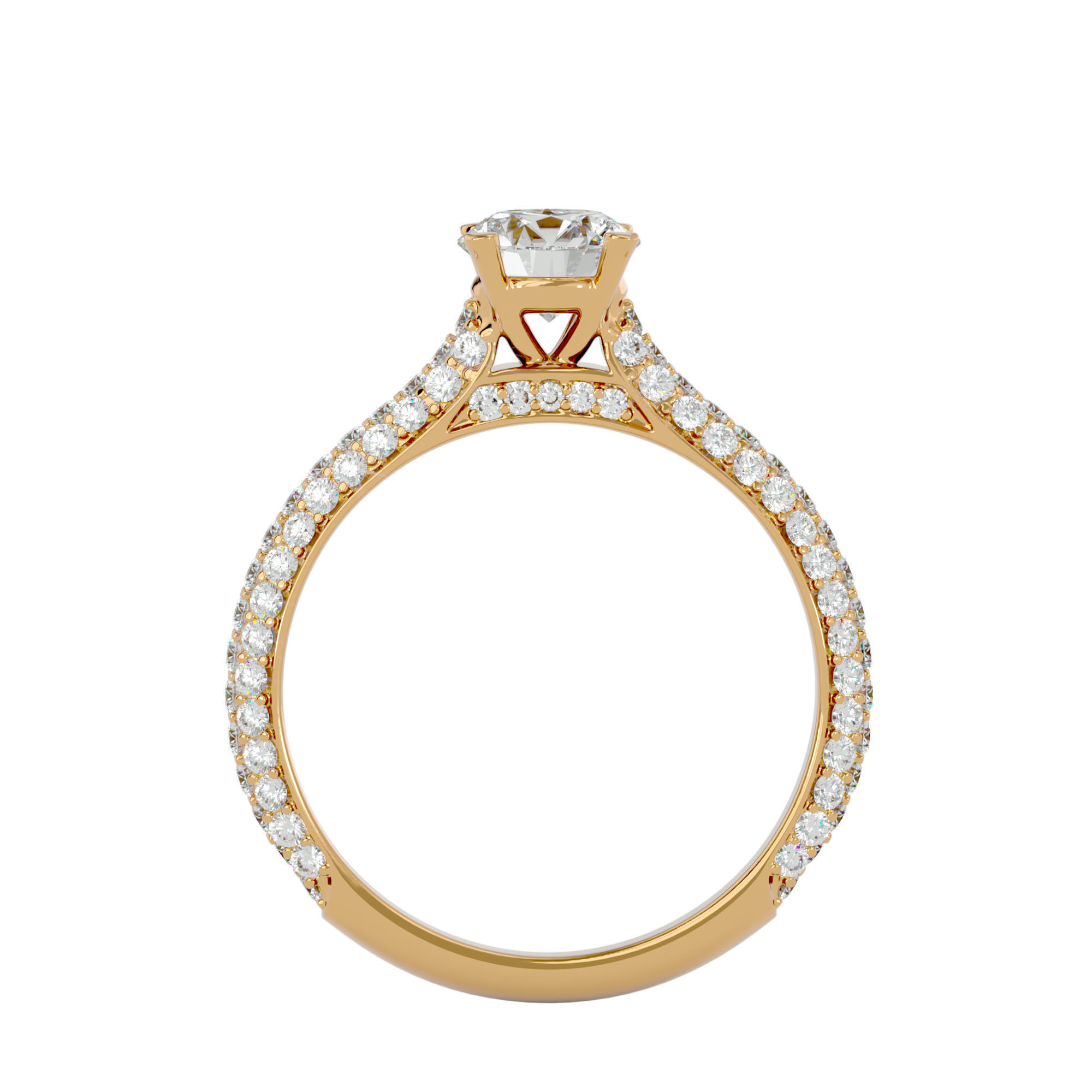 Solitaire ring model 3D print model_10