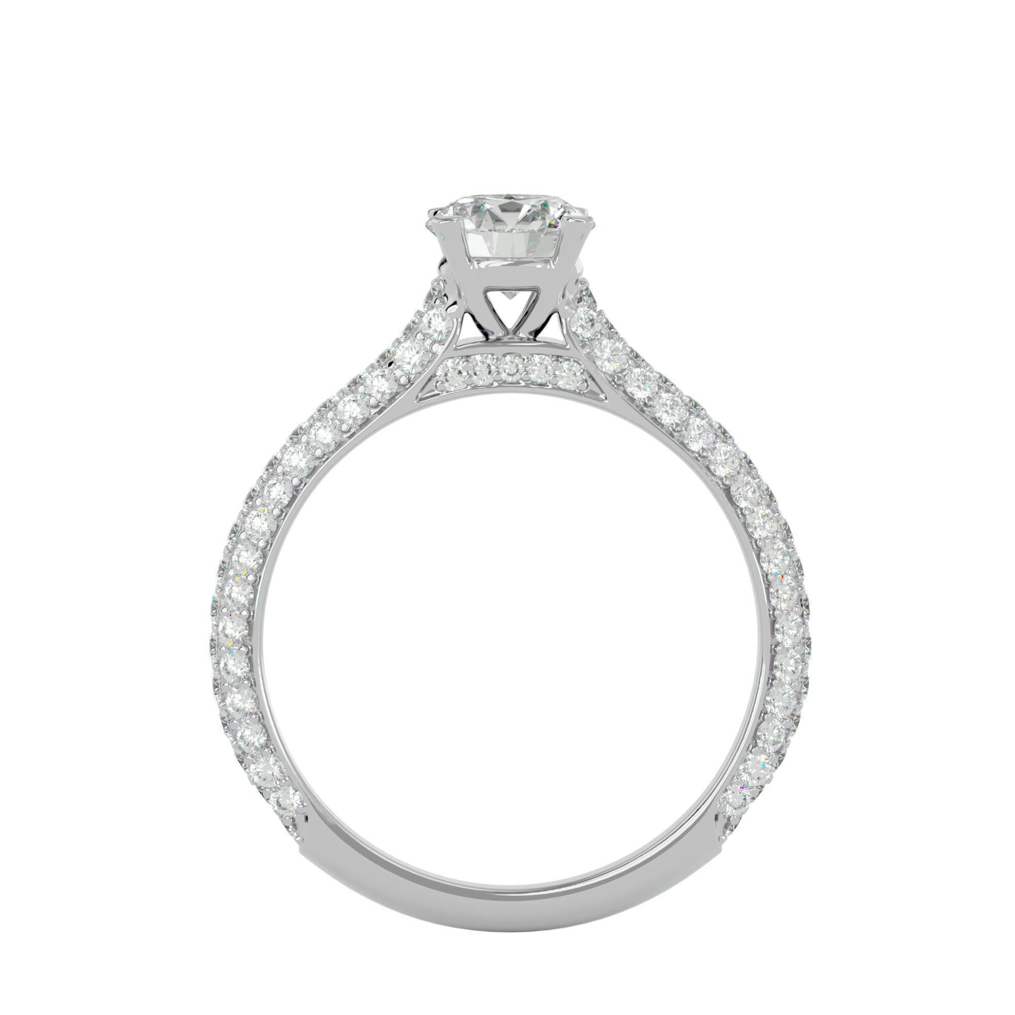 Solitaire ring model 3D print model_8