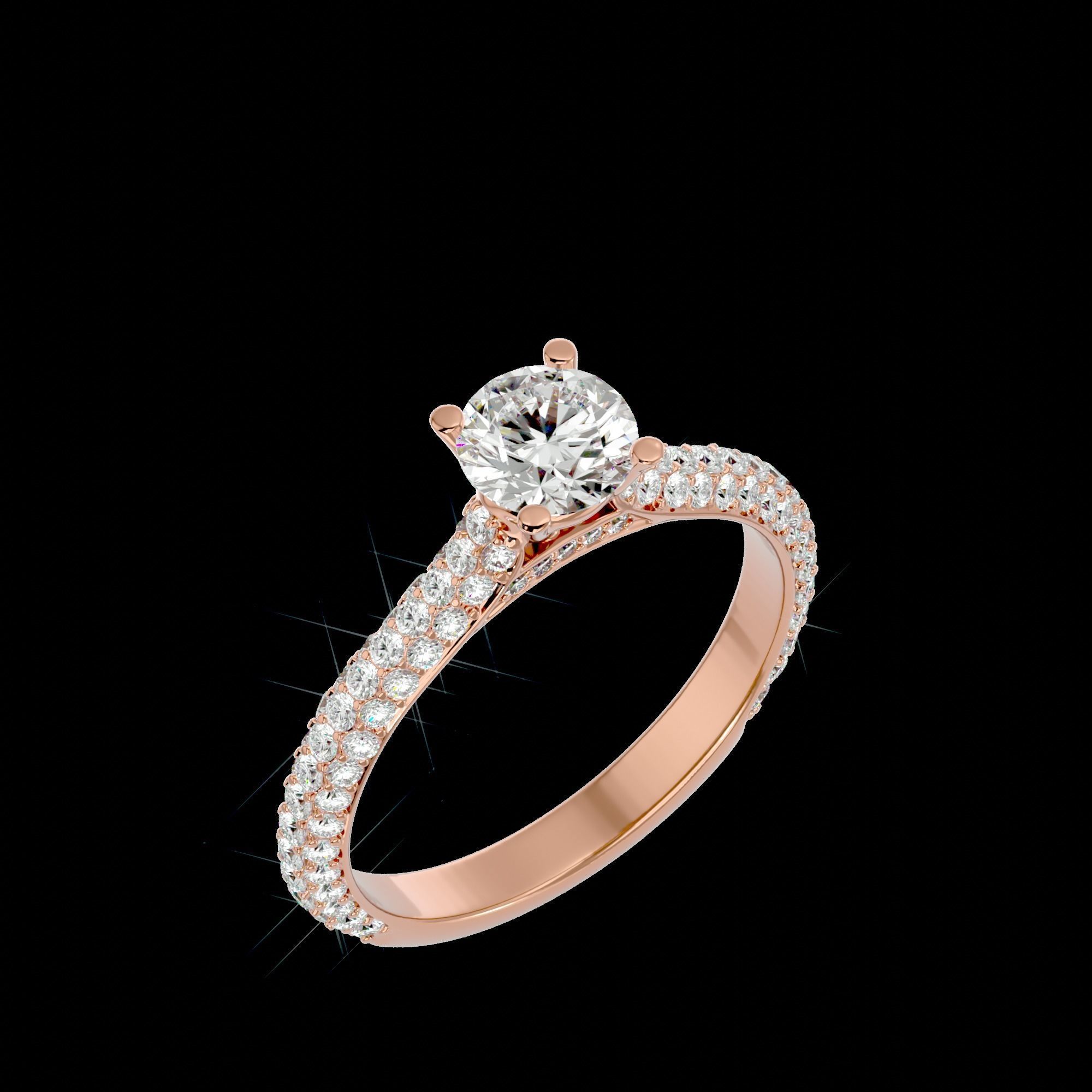 Solitaire ring model 3D print model_25
