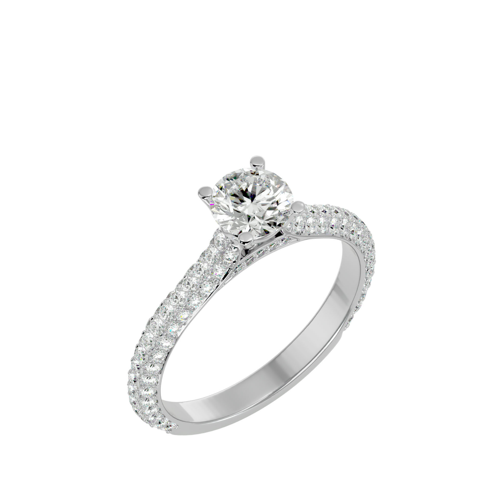 Solitaire ring model 3D print model_20