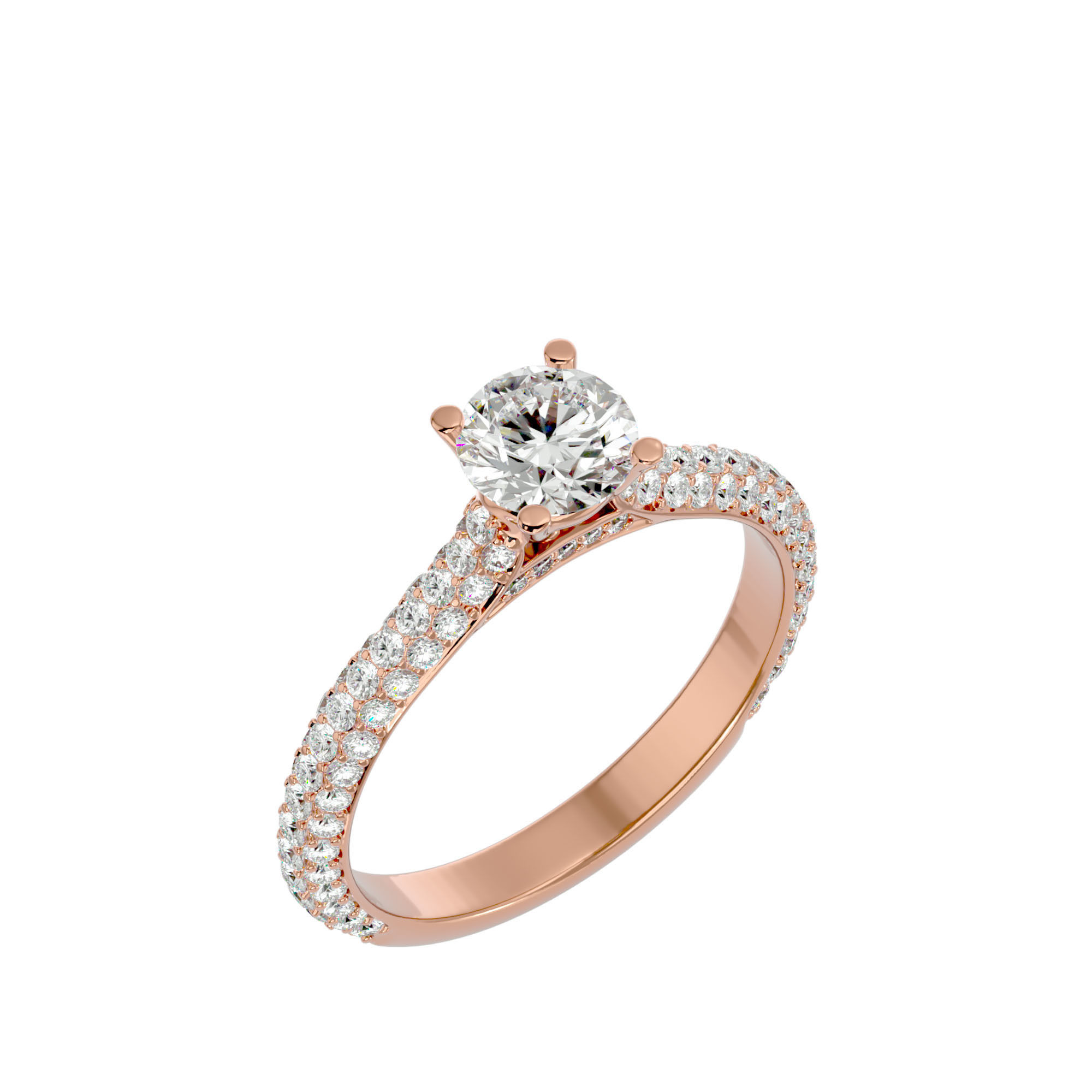 Solitaire ring model 3D print model_24