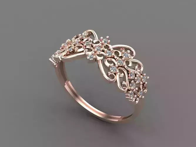 Womens Diamond Signet Ring Women Rings 3dmodels 3D print model