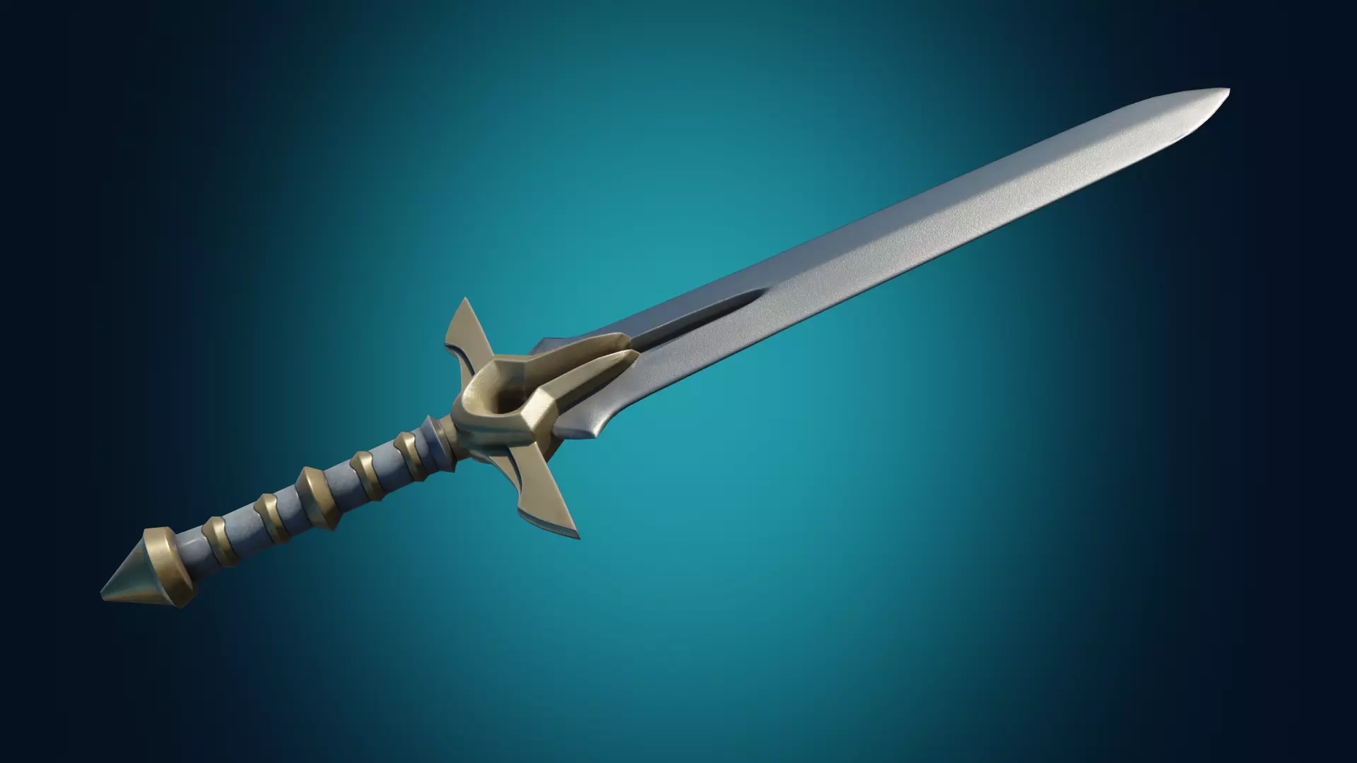 Sword PBR Low-poly game-ready Low-poly 3D model Low-poly 3D model_0