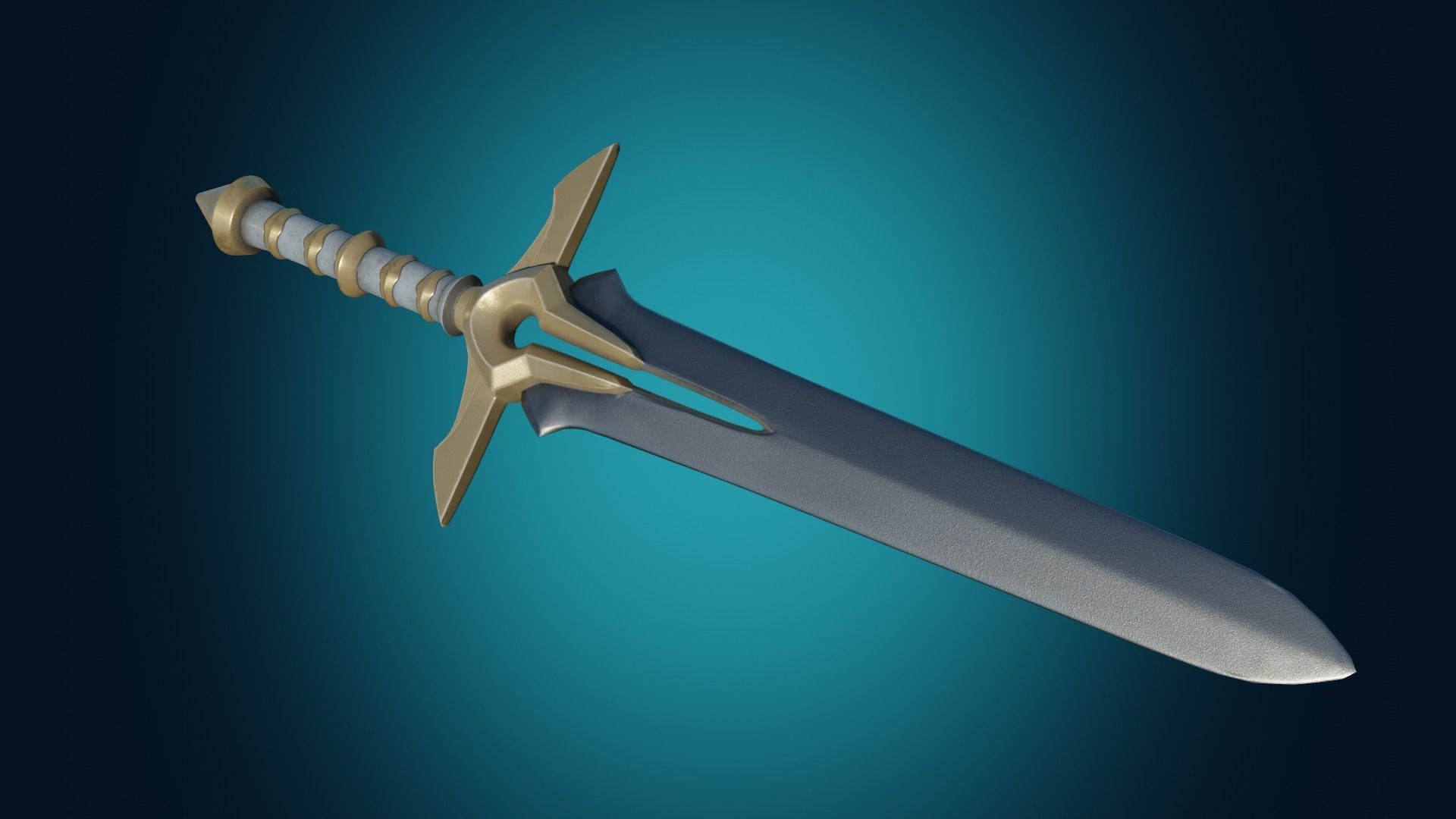 Sword PBR Low-poly game-ready Low-poly 3D model Low-poly 3D model_1