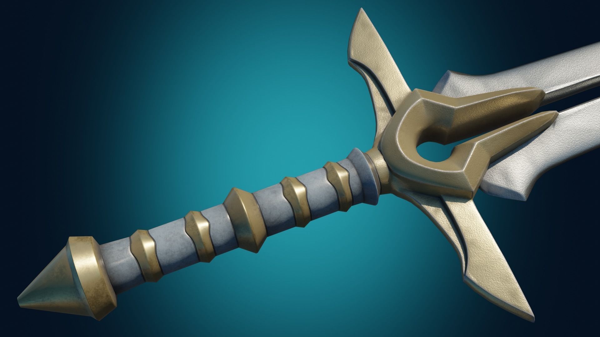Sword PBR Low-poly game-ready Low-poly 3D model Low-poly 3D model_3