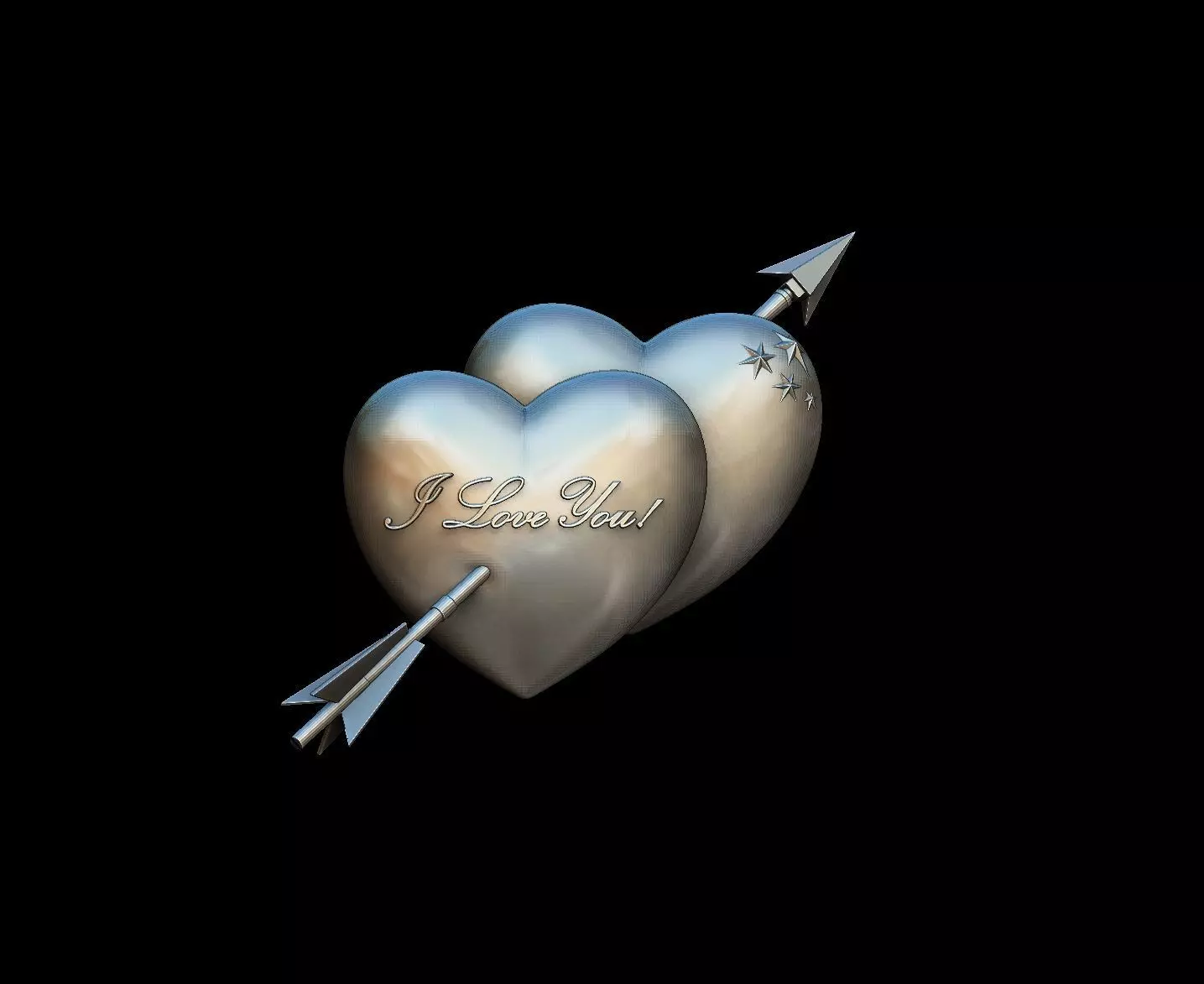 Hearts with arrow Free 3D print model