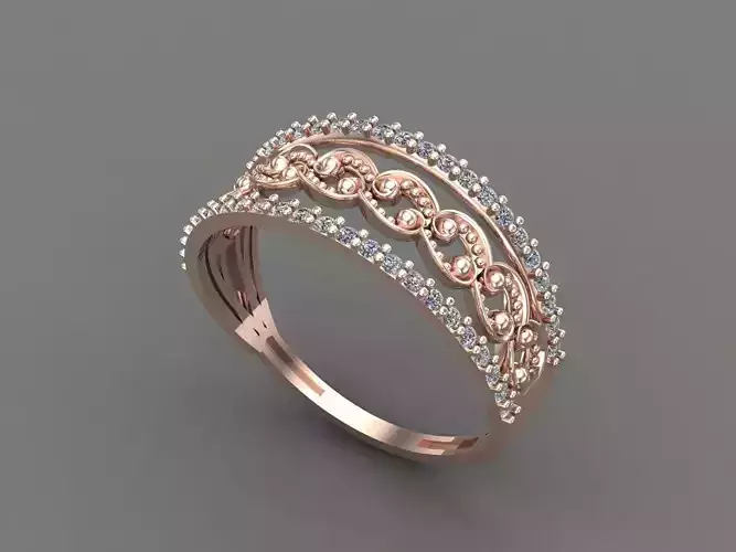 Womens Diamond Signet Ring Women Rings 3dmodels 3D print model