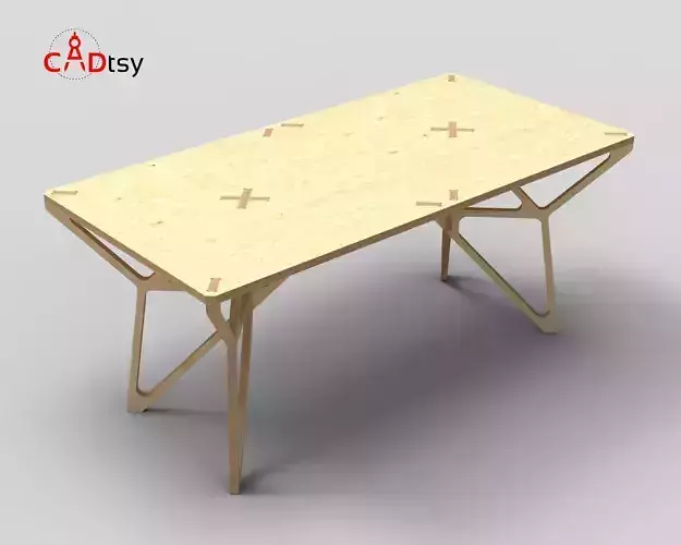 DXF File for CNC Router Cut Contemporary Plywood Dinner Table