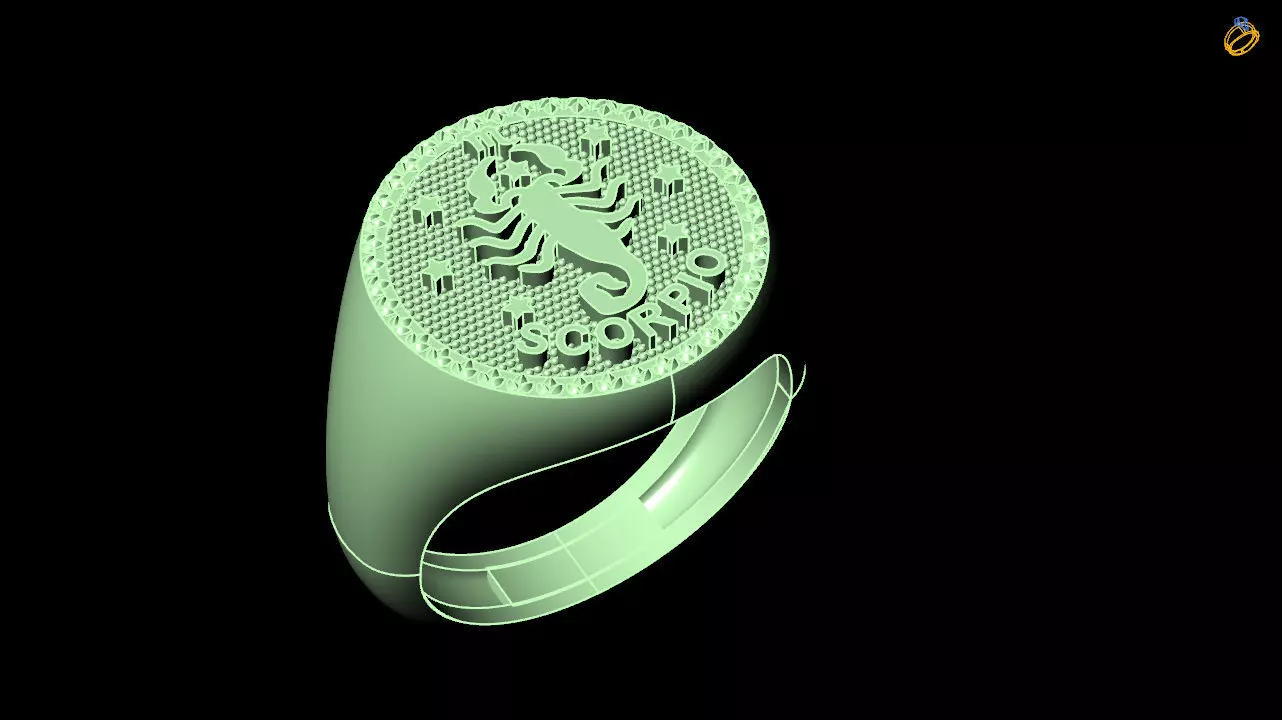 scorpio  zodiac ring collection 3D print model_0