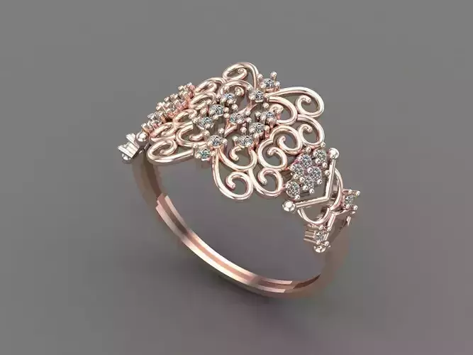 Womens Diamond Signet Ring Women Rings 3dmodels 3D print model