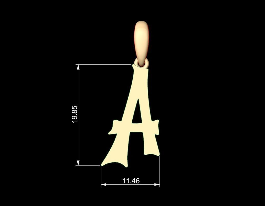 Initial Letters Pendant Spooky Hill A 3D print model_5