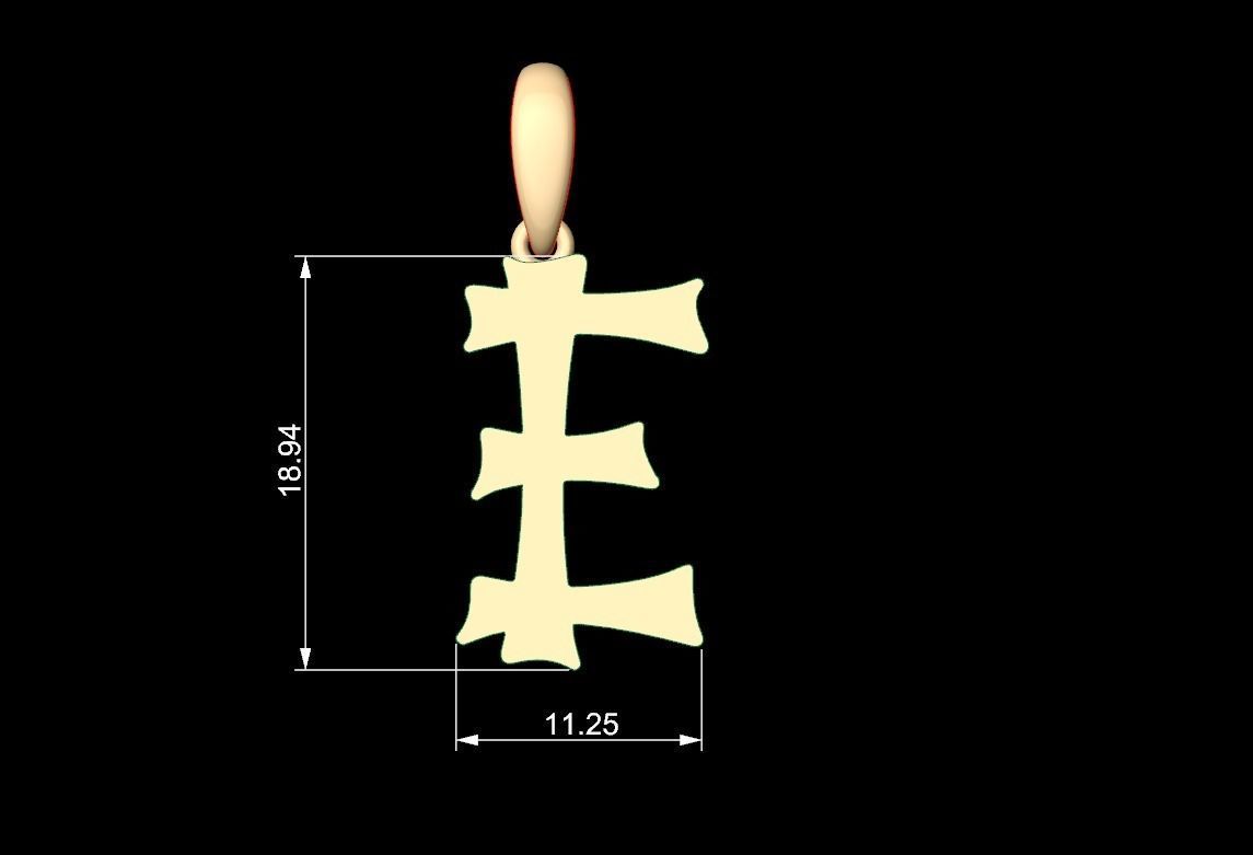 Initial Letters Pendant Spooky Hill E 3D print model_5