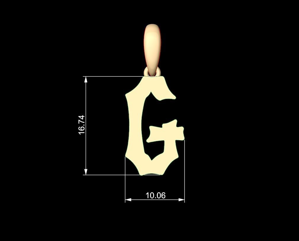  Initial Letters Pendant Spooky Hill G 3D print model_5