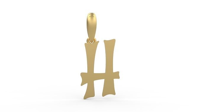 Initial Letters Pendant Spooky Hill H 3D print model