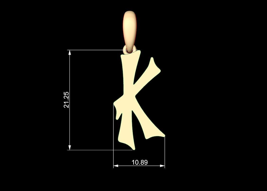 Initial Letters Pendant Spooky Hill K 3D print model_5