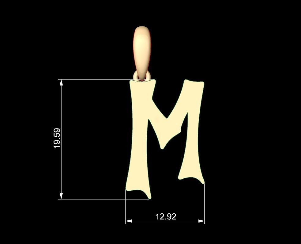 Initial Letters Pendant Spooky Hill M 3D print model_5