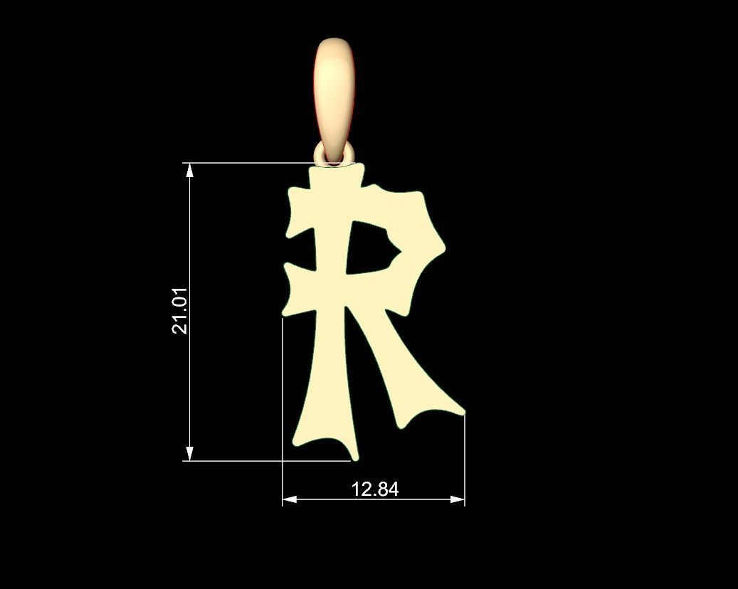 Initial Letters Pendant Spooky Hill R 3D print model_5