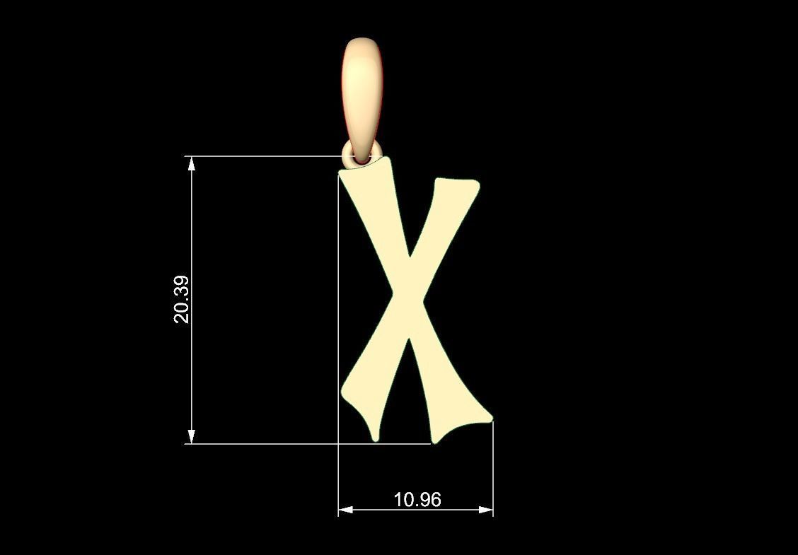 Initial Letters Pendant Spooky Hill X 3D print model_5