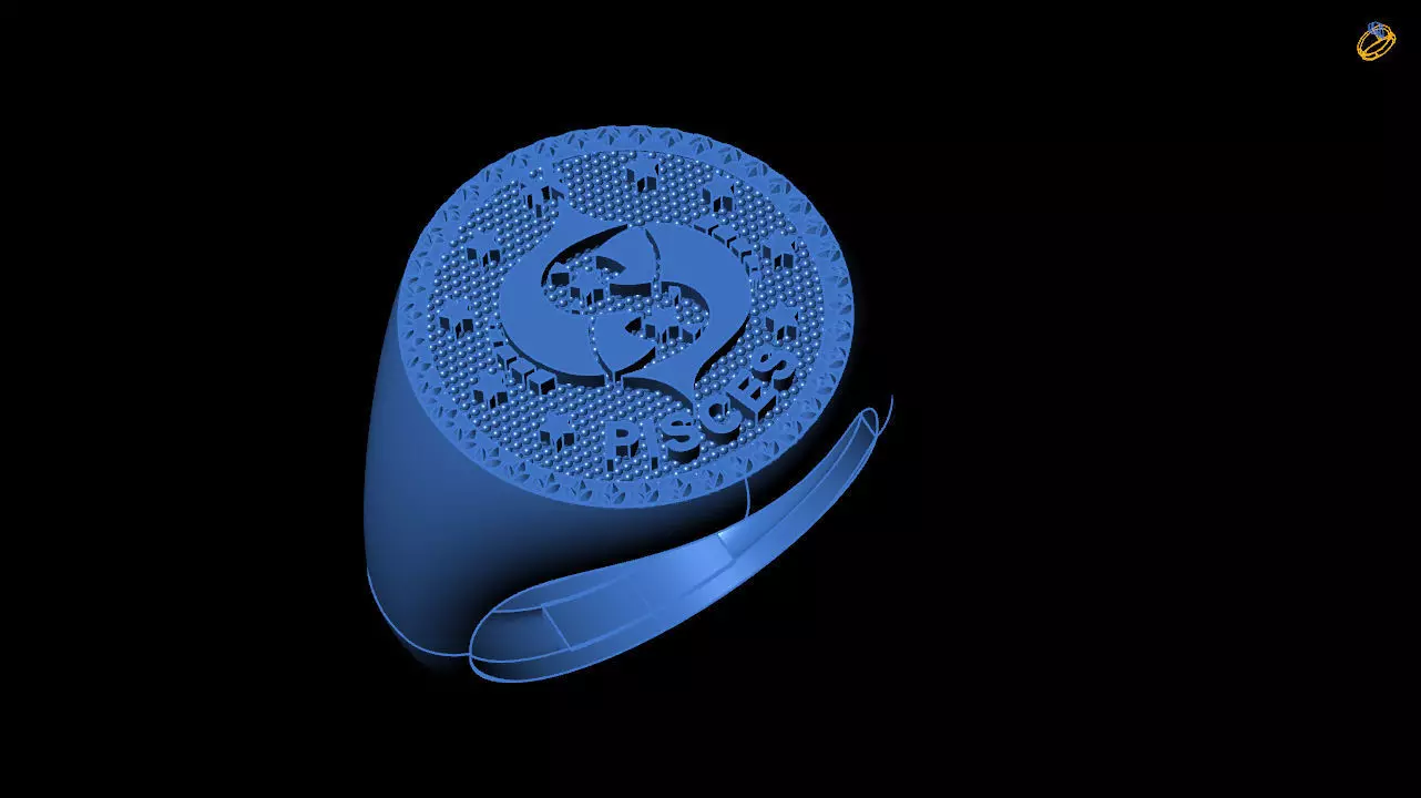 pisces  zodiac ring collection 3D print model_0