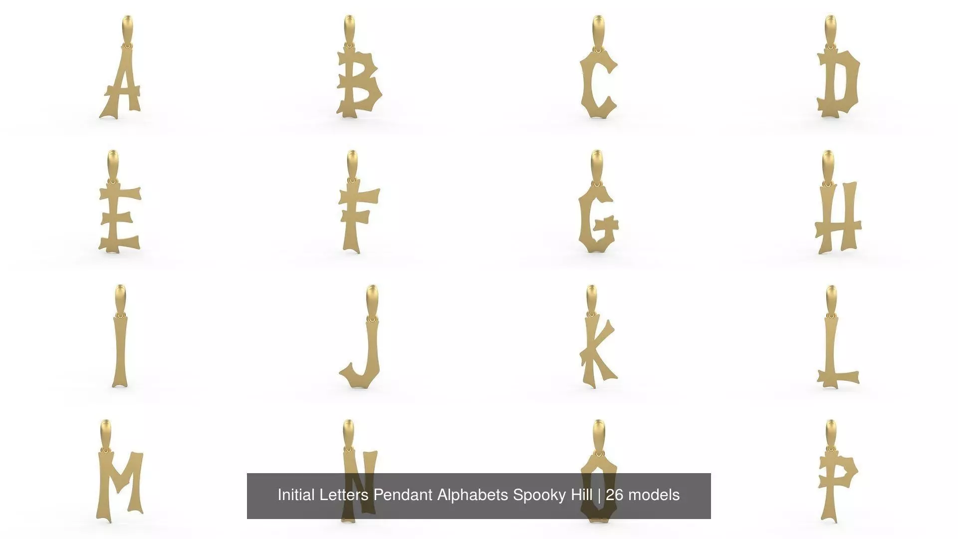 Initial Letters Pendant Alphabets Spooky Hill 3D Model Collection_0