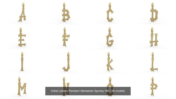 Initial Letters Pendant Alphabets Spooky Hill 3D Model Collection