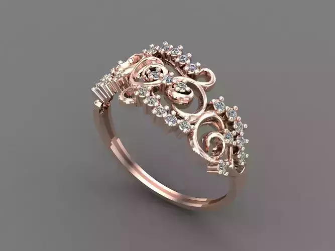 Womens Diamond Signet Ring Women Rings 3dmodels 3D print model