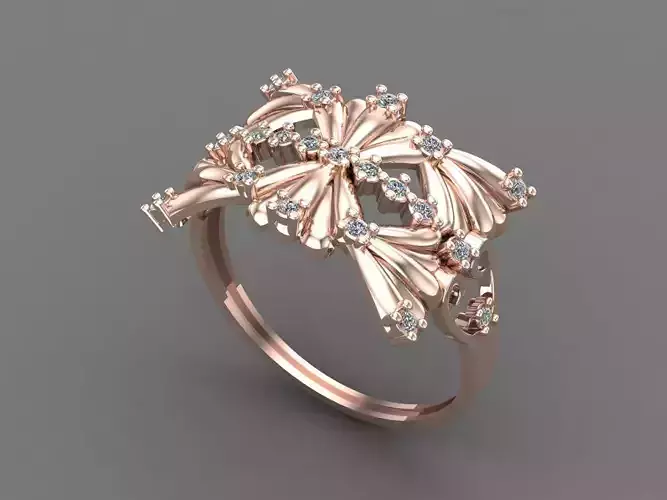 Womens Diamond Signet Ring Women Rings 3dmodels 3D print model