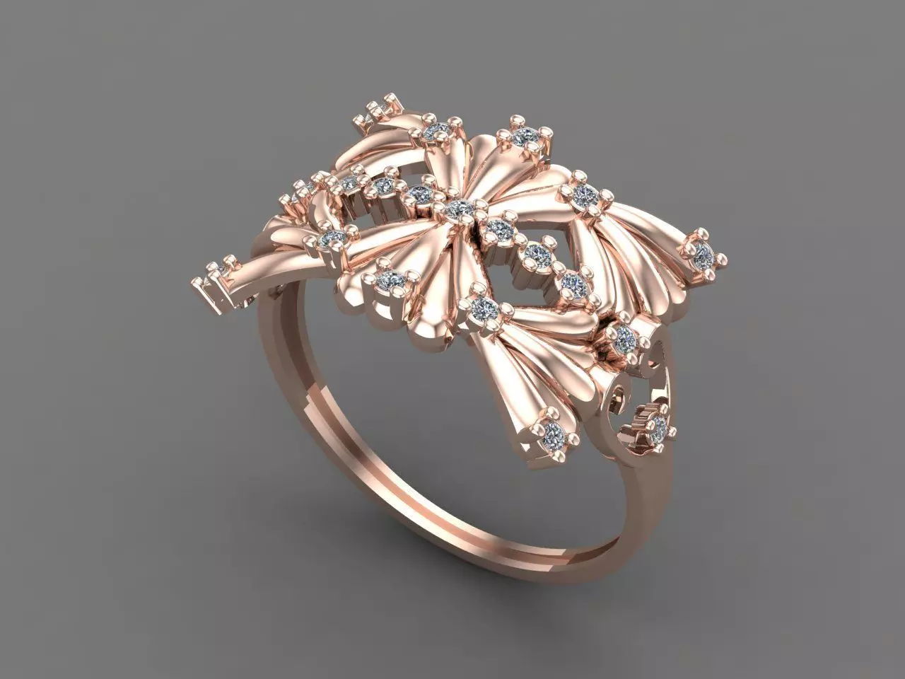 Womens Diamond Signet Ring Women Rings 3dmodels 3D print model 3D print model_0