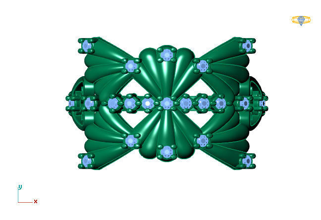 Womens Diamond Signet Ring Women Rings 3dmodels 3D print model 3D print model_2