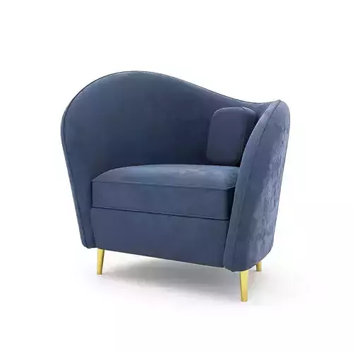 Golden stainless steel legs contemporary armchair