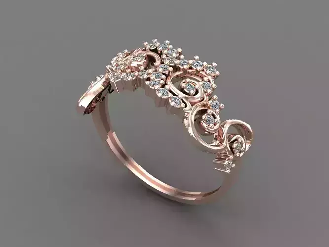 Womens Diamond Signet Ring Women Rings 3dmodels 3D print model