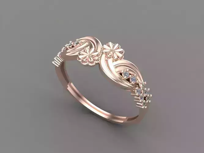 Womens Diamond Signet Ring Women Rings 3dmodels 3D print model