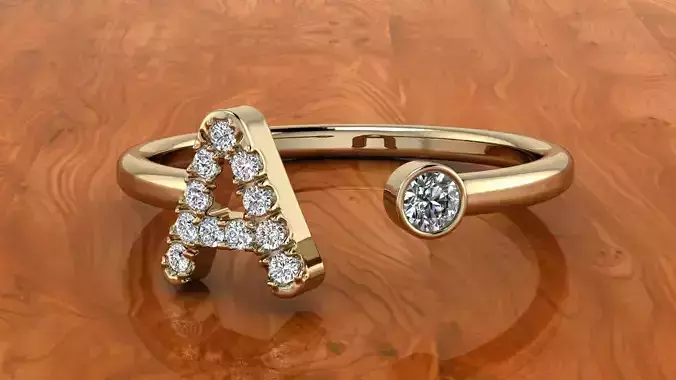 Jewelry Alphabet Ring A