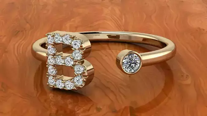 Jewelry Alphabet Ring B