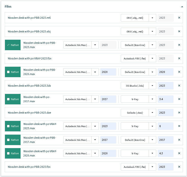 Wooden desk with pc 3D model_16