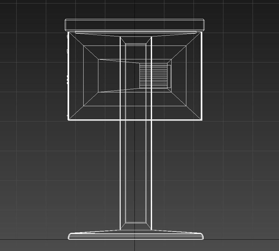 Wooden desk with pc 3D model_13