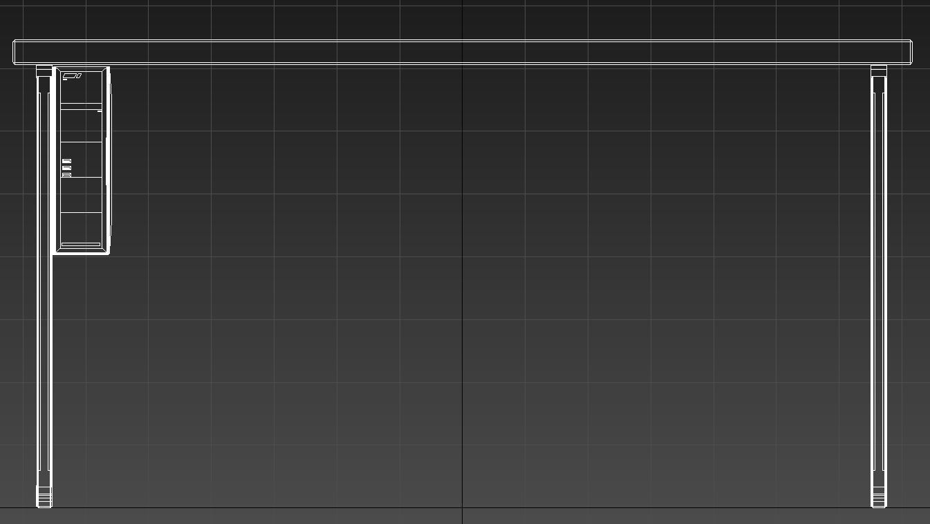 Wooden desk with pc 3D model_15