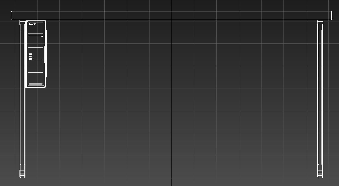 Wooden desk with pc 3D model_14