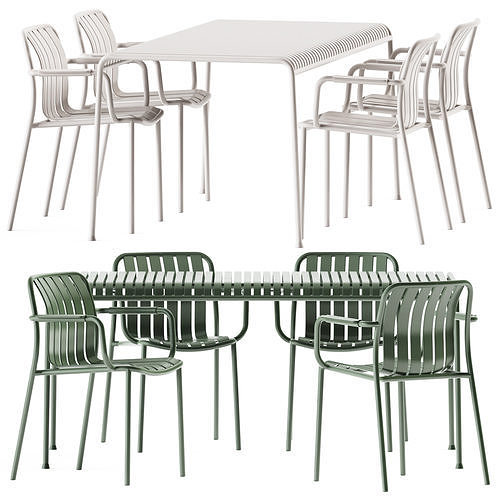 Trocadero Armchair by Talenti and Palissade Table by Hay  3D model