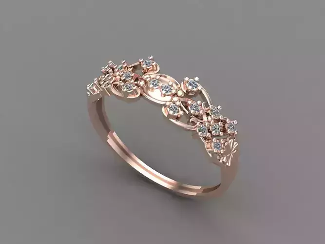 Womens Diamond Signet Ring Women Rings 3dmodels 3D print model