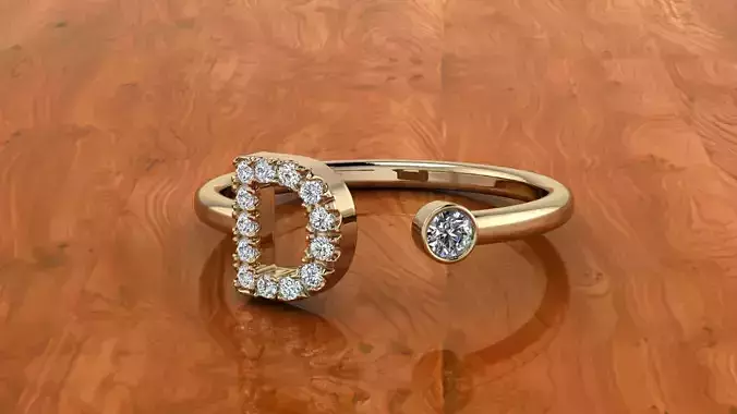 Jewelry Alphabet Ring D