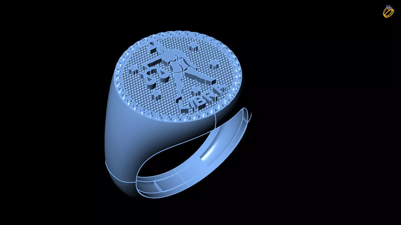 libra  zodiac ring collection 3D print model_0