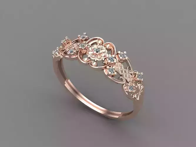 Womens Diamond Signet Ring Women Rings 3dmodels 3D print model