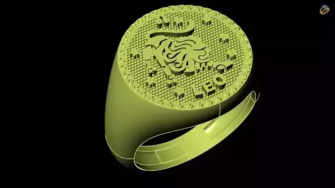 leo  zodiac ring collection 3D print model